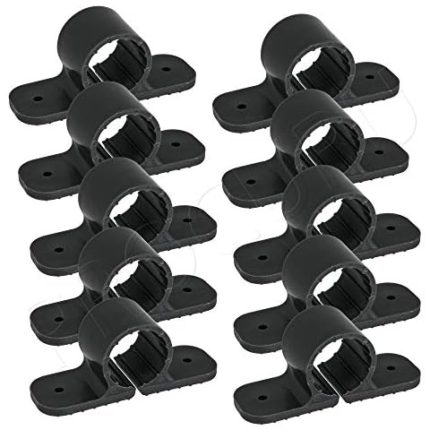 PROCURU 3/4-Inch Plastic Pipe Clamp, 2-Hole Mount Strap for 7/8" OD Pipe (10-Pack)- Color may vary Cover