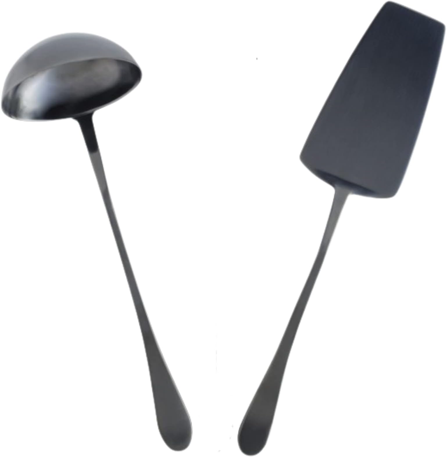 KNORK Coated Stainless Steel Hostess Serving Buffet Set, Extra Large, 2 Piece, Matte Black