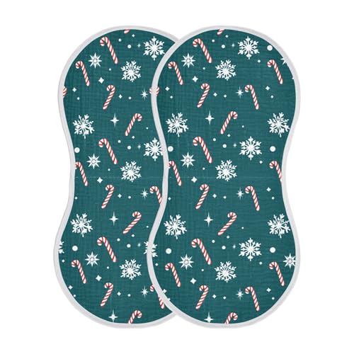 xigua Christmas Striped Candy Muslin Baby Burp Cloths Set of 1, Super Soft & Absorbent Burping Rags, Cotton Burp Clothes Shower Gift for Newborn, Baby Girls and Boys2