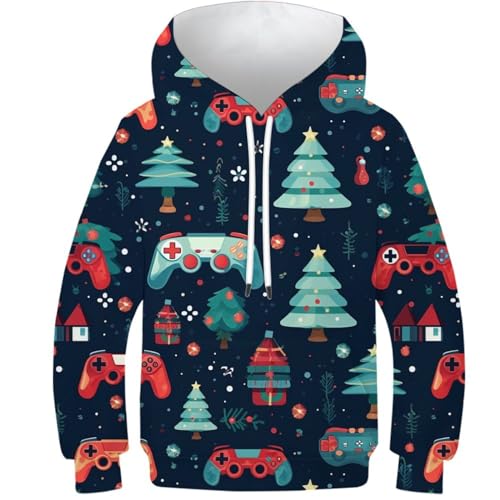 Sweat à capuche Noël enfants à motifs mignons, le cadeau idéal de l'Avent