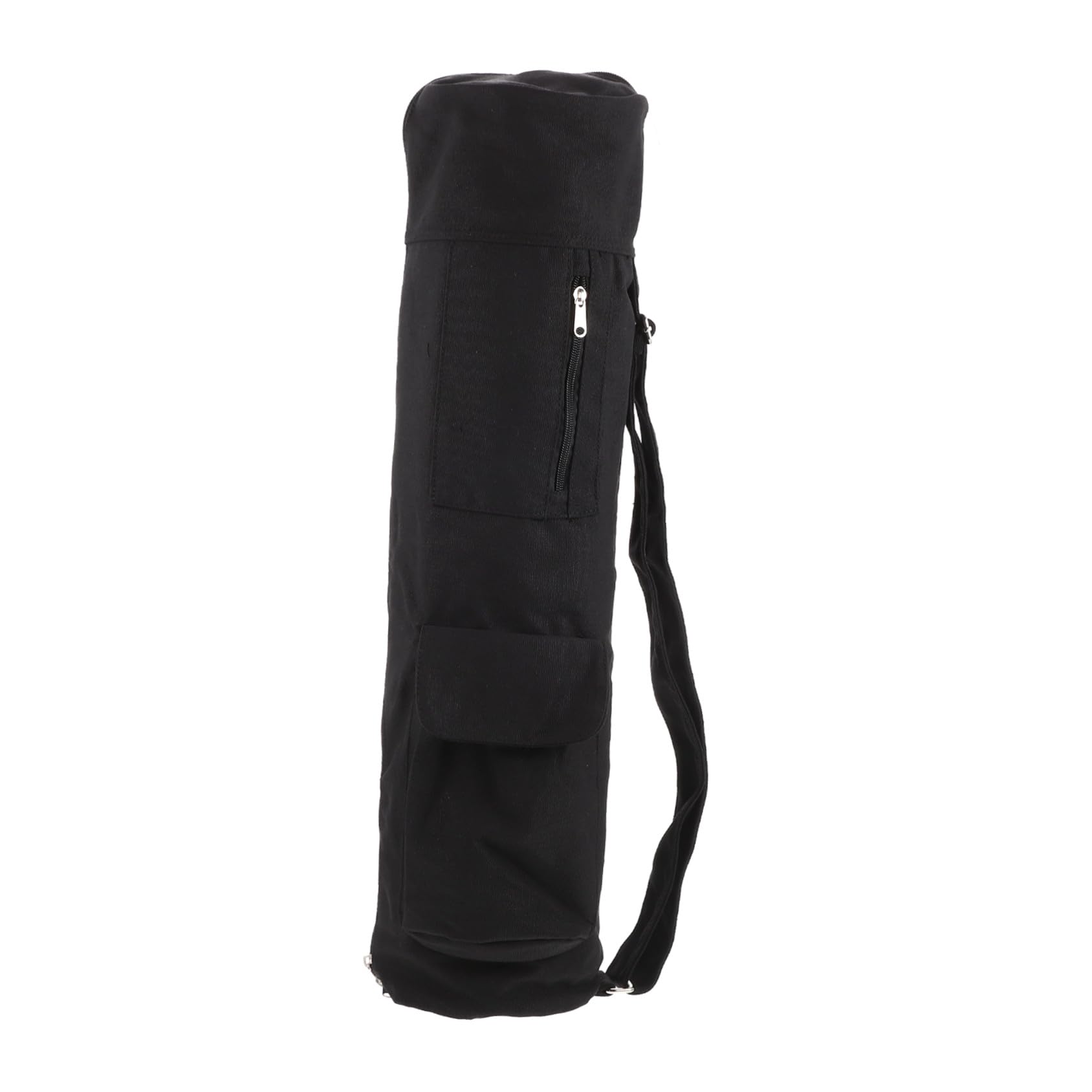 Yogamattenträger Tasche aus Baumwolle und Leinen Leicht zu Tragen Schwarz für Matte und Zubehör Praktische Aufbewahrung für Yoga