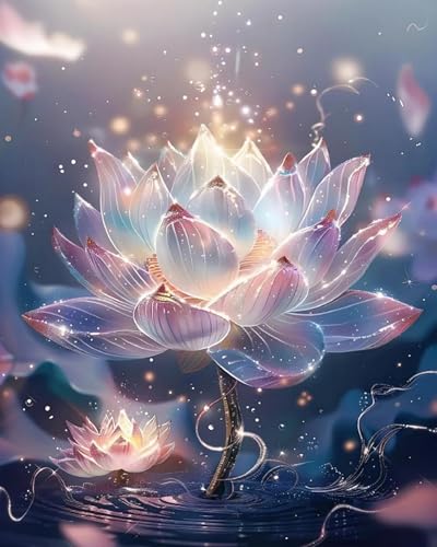 Canevas pré-imprimé 11CT lotus brillant Weiniuniu kit broderie avec fils de coton complet