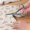 Asdirne Teflon Coating Scissors, Stainless Steel Blades, Soft Grip Handle, Suitable for Households,Offices and Schools, All Purpose, Blue/Grey, 21.5 cm #2