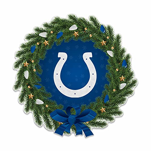 Couronne fanion NFL Indianapolis Colts décor de salon chic pour Noël en feutre