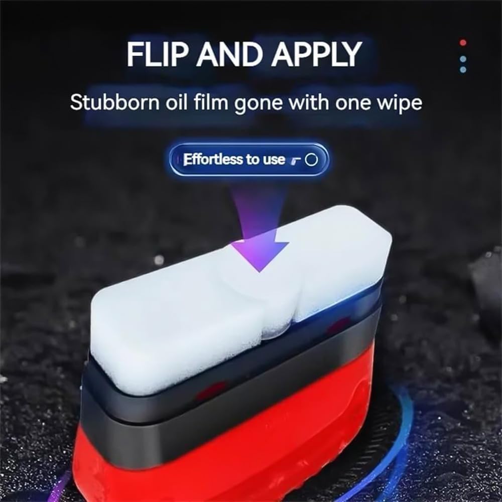 3 Pcs Automotive Oil Film Cleaning Brush, 2024 New Glass Coating for Windshield, 120ml Car Glass Oil Film Remover, Glass Oil Film Cleaner for Windshield