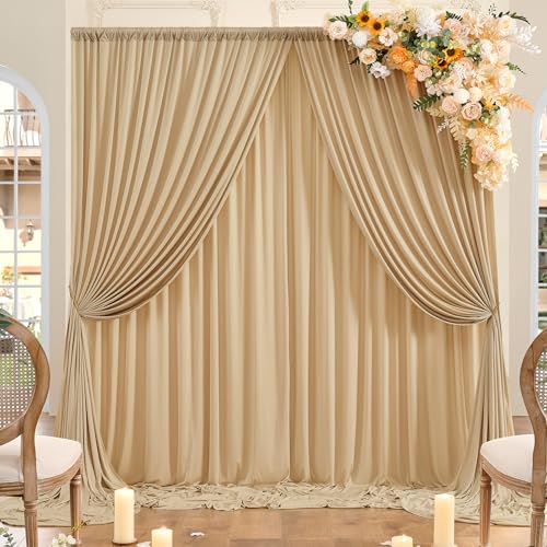 Cortinas de fondo champán para fiestas 10ft x 10ft miniatura 1
