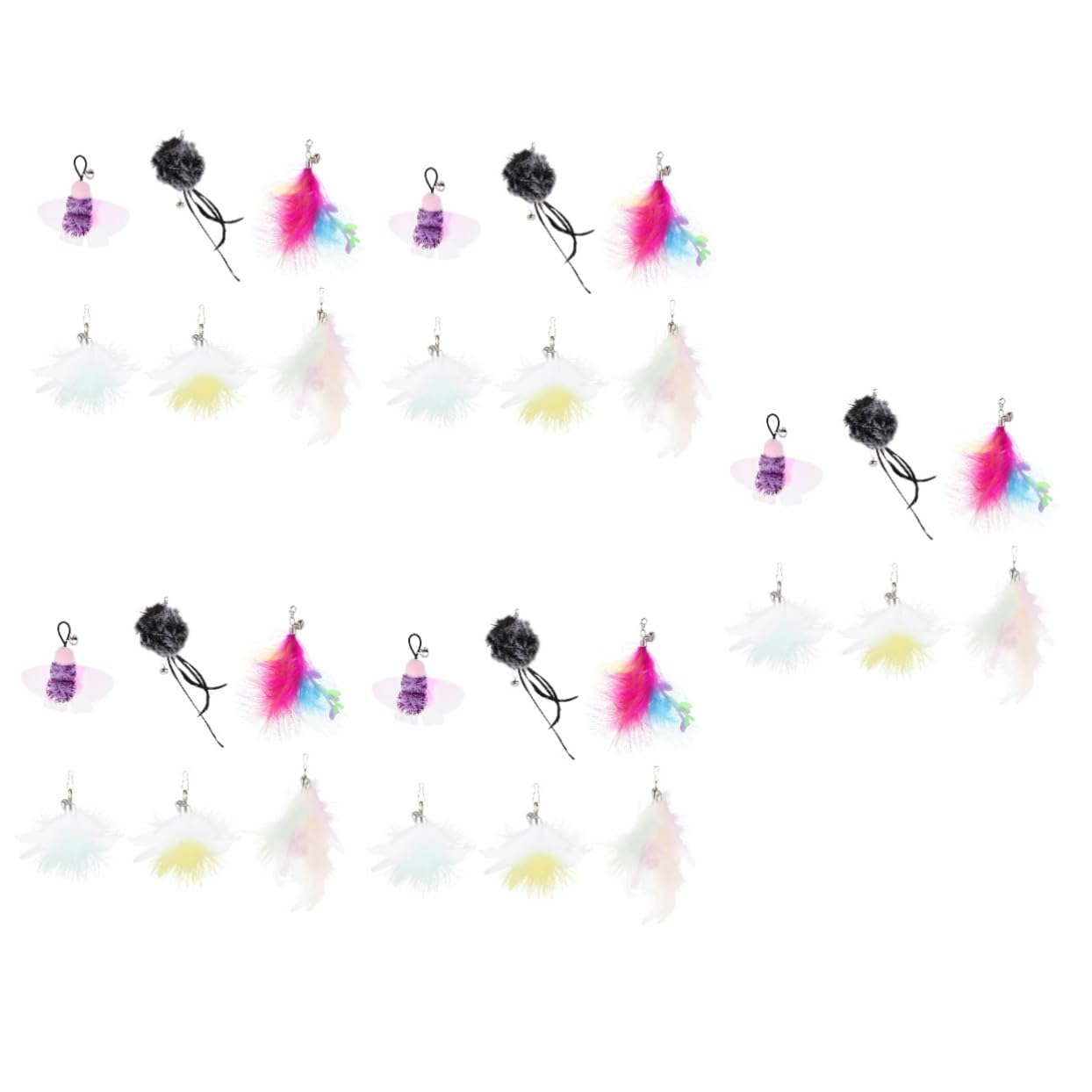 SUPVOX 30pezzi Testine Di Ricambio Per Giocattoli Interattivi Per Gatti Accessori Per e Gioco Con Piume Colorate e Stile Misto Per Attività Del Tuo Zampe