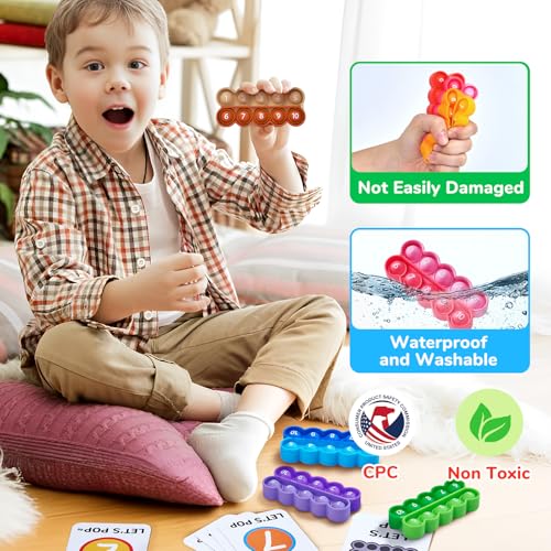 Image of Joycat Ten-Frame Math Learning Tools for Elementary-8 Ten Frames and 20 Task Cards Math Counting Games with for Preschool Kindergarten Classroom Learning Activities Kids Ages 3-5