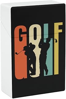 Vintage Golfers Golf Shots Cigarette Case Smoking Box Pocket Holder Lightweight Match Coin Pouch for Men Women