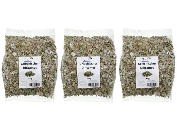 Bio Diktamos Tee 3x 200g - Griechischer Diptam von Kreta - 100% Bio Kräutertee - Handgeerntet - Oregano Diktam (Origanum dictamnus) - Jassas