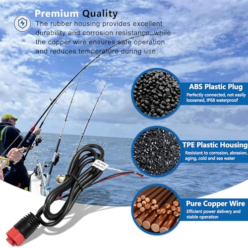 000-14041-001 HDS/Elite/Hook Power Cable Replacement, 3 Foot, 2-Wire Power Only Fits for Lowrance HDS, Elite FS, Elite Ti2, Hook, Mark