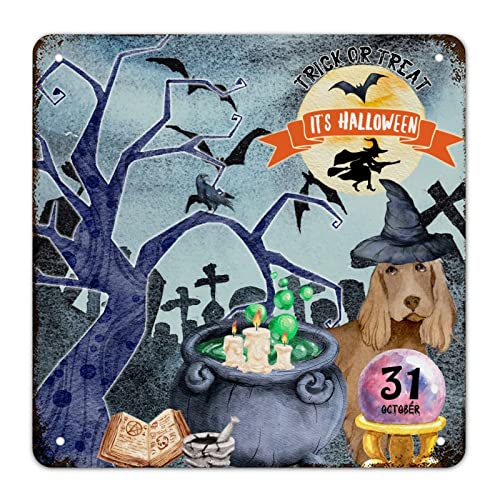 Panneau en métal art mural rustique Halloween sorcière rigide durable - 2