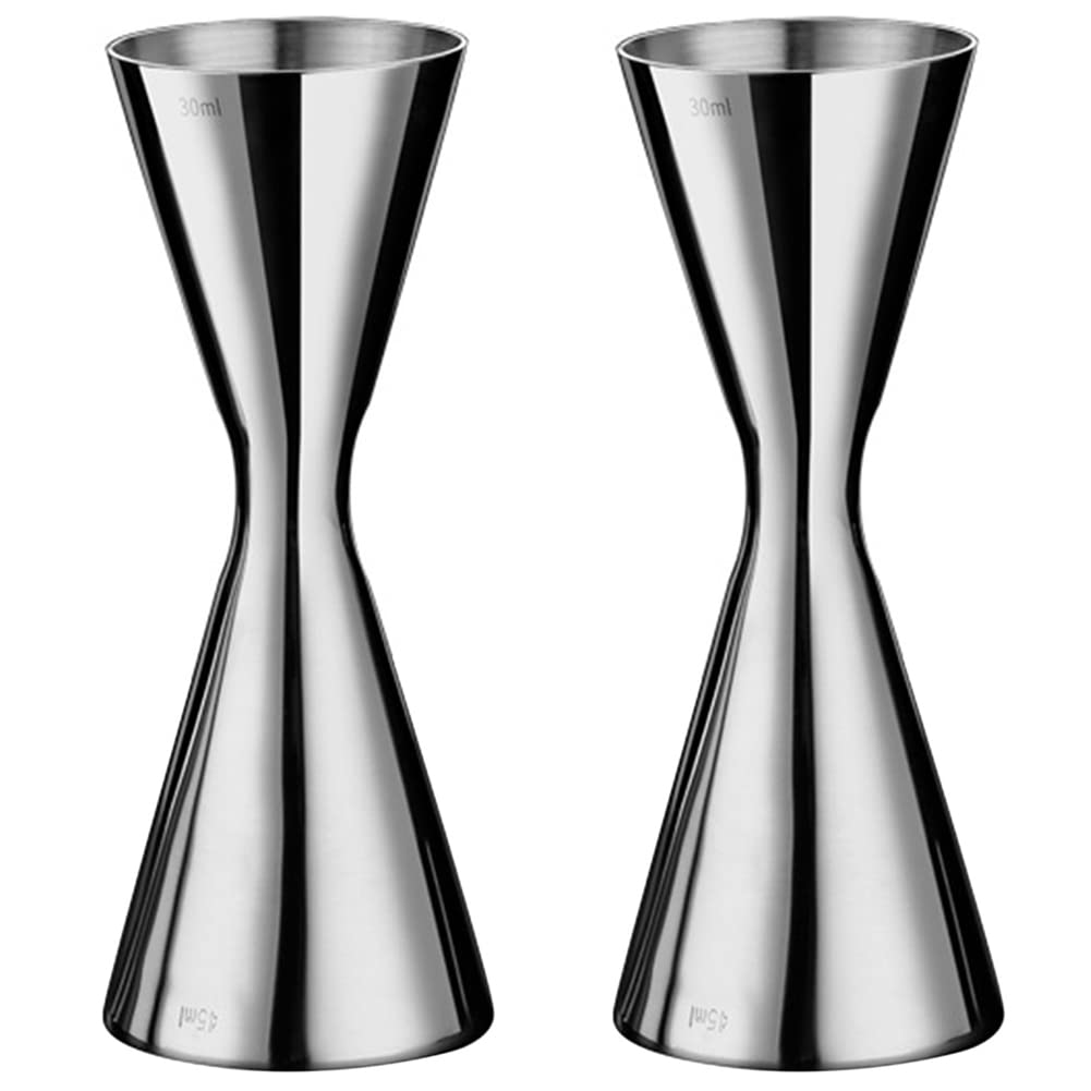 Hndhbfgrt 2X Stainless Steel Measure Cup Double Head Bar Party Wine Cocktail Shaker Jigger 45Ml
