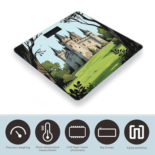 Balanza digital de baño con pantalla LED y vidrio templado miniatura 3