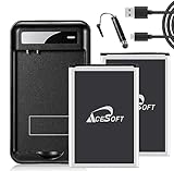 AceSoft Combo Pack 2X 4100mAh Substitutable Extended Slim Best Battery & Universal USB/AC Charger & USB Cable with LG G4 H810 AndroidPhone