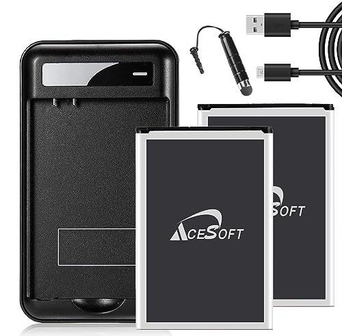 AceSoft Combo Pack 2X 4100mAh Substitutable Extended Slim Best Battery & Universal USB/AC Charger & USB Cable with LG G4 H810 AndroidPhone