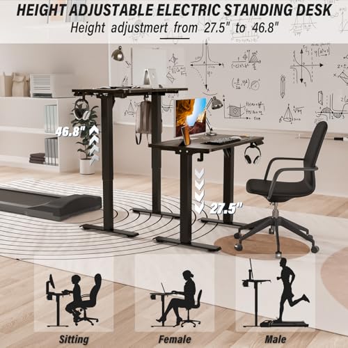 Image of Kingant Standing Desk, 35x20 Inch Electric Height Adjustable Computer Desk
