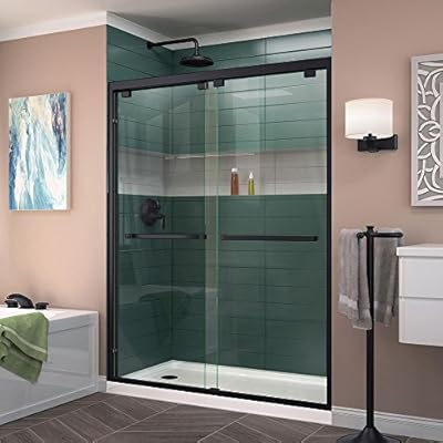 DreamLine Encore 50-54 in. W x 76 in. H Semi-Frameless Bypass Shower Door in Satin Black, SHDR-1654760-09