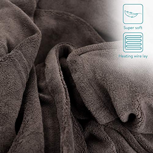 51UPycaqPBL Navaris Electric Blanket - Double Size Heated Over Blanket with 3 Heat Settings and Auto Shut Off Timer - Plush… - Image 4