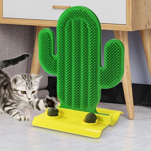 Griffoir pour chaton anti-griffures : tapis cactus interactif avec herbe à chat - 4