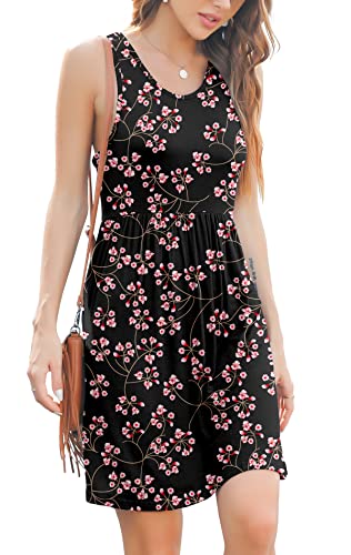 DEARCASE Vestido Midi Mujer Vestidos Playeros Verano Floral Cortos Estampados Vestidos Playa con Bolsillos Summer Dresses Cover