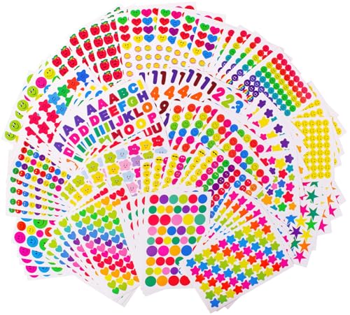 6000+ Gommettes Enfants Autocollants Joilis Stickers Colorés pour Cadeau Anniversaire Scrapbooking DIY