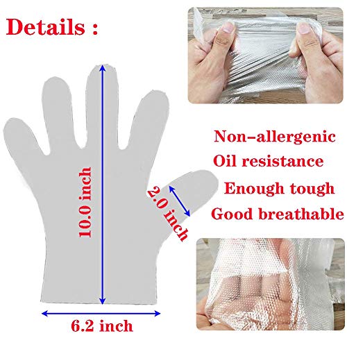 Zehhe Disposable Plastic Gloves, Multipurpose Cleaning Plastic Hand Gloves for Kitchen Cooking Cleaning Safety Food Handling Large - Thumbnail 6