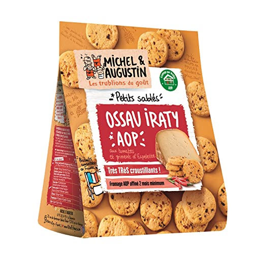 MICHEL ET AUGUSTIN - Sablés apéritif Ossau Iraty AOP, tomates et piment d'Espelette AOP - 100g