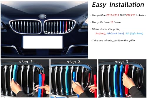 Image of Grille color stripes Compatible with bmw accessories 2012-2015 F12 F13 6 Series 640i 650i 2-Door Coupe 10-Beam