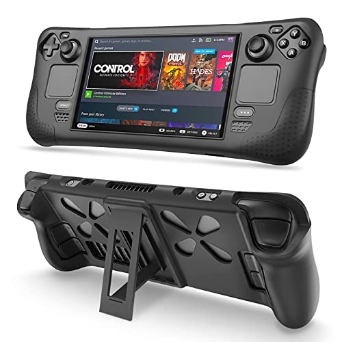 DLseego Funda para Steam Deck,Cubierta Protectora de TPU con Base Kickstand, Disipación de Calor y...
