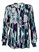 Calvin Klein Women's Printed Crew-Neck Roll-Sleeve Blouse