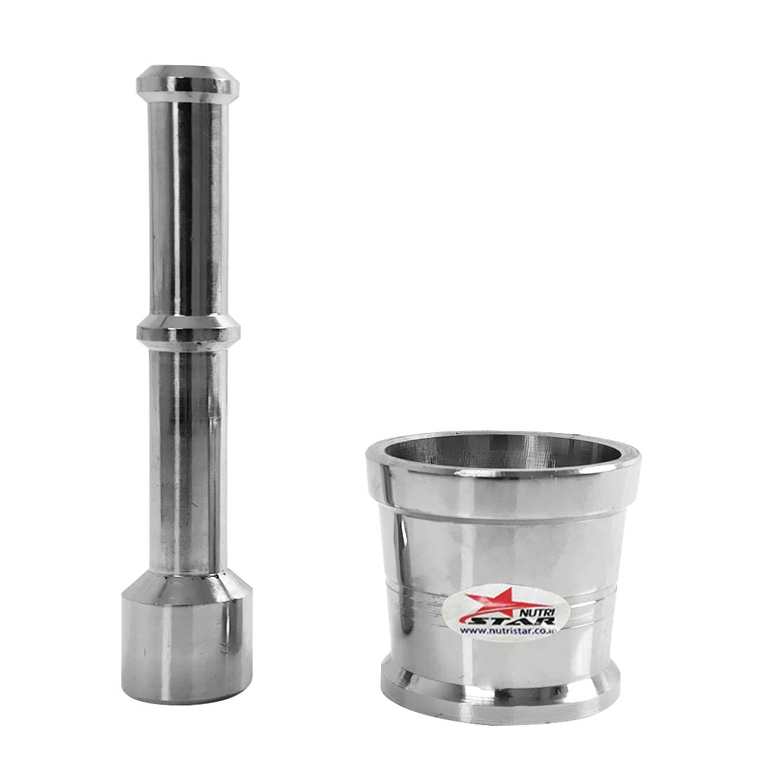 Nutristar Mortar Pastel, Khalbatta, Steel pital hand chopper kitchen khalbatta Okhli Masher V Shape Diameter 3 Inches, Height 3 Inches