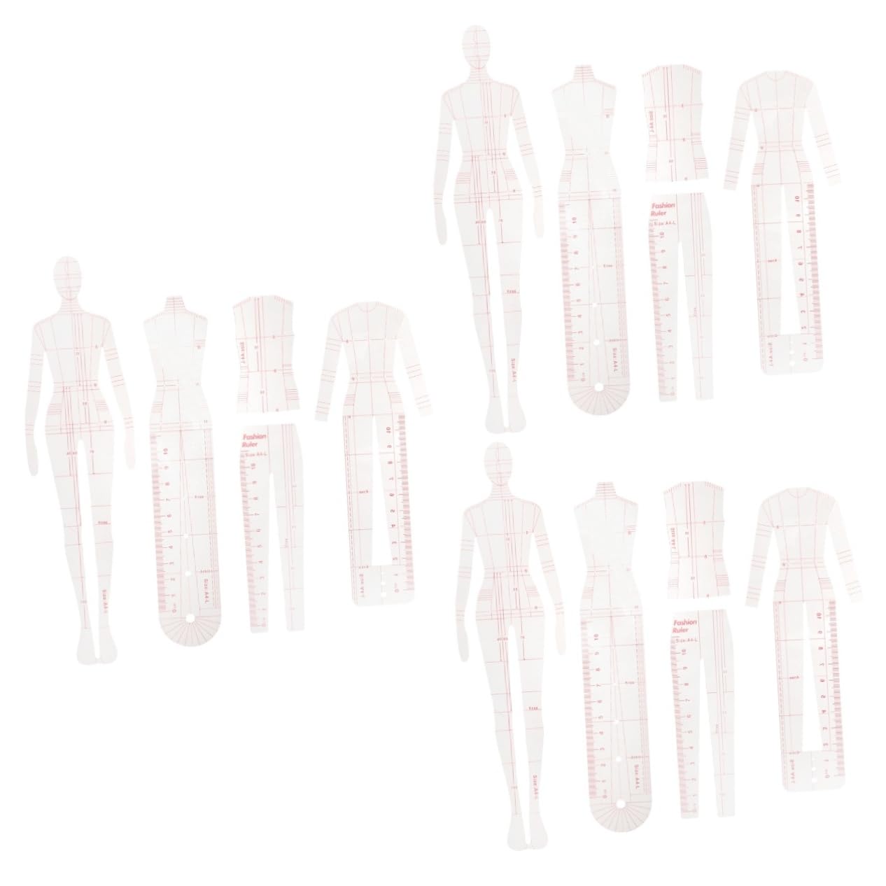 HOMSFOU 3 Set Acrilici Per Cucito E Patchwork Trasparenti Per Quilting E Taglio Tessuti Strumenti Pratici Per Fai Da Te 5 Pezzi*3