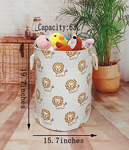 Image of Round Laundry Basket Storage Bins Nursery Hamper Gift Baskets for Home,Office,Home Decor