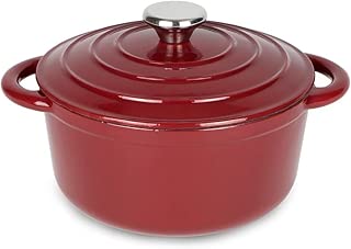 AIDEA Dutch Oven Enameled Cast Iron Round, Bread Baking Pot with Lid & 3-Quart Natural Non-Stick Slow Cook Self-Red - coolthings.us