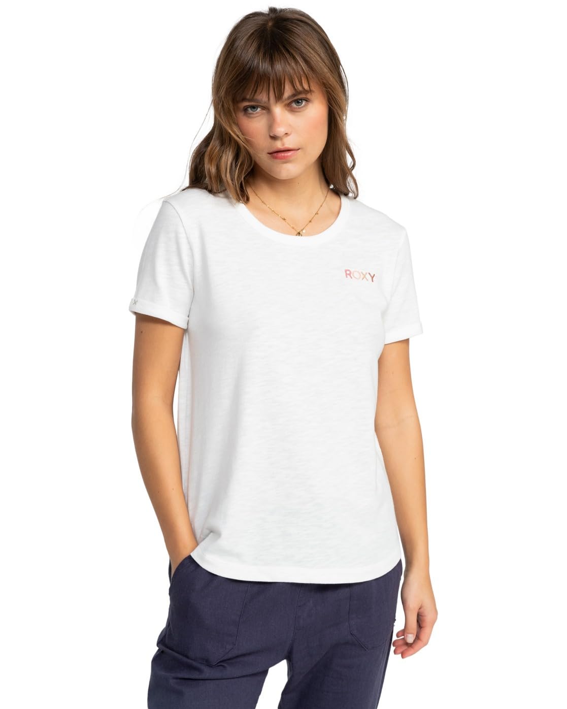 Roxy Short-Sleeved T-Shirt SATURDAZE SS TEE Young Womens White XS