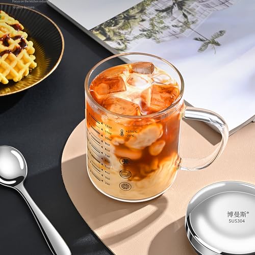 Vaso medidor de vidrio borosilicato 450 ml con asa miniatura 4