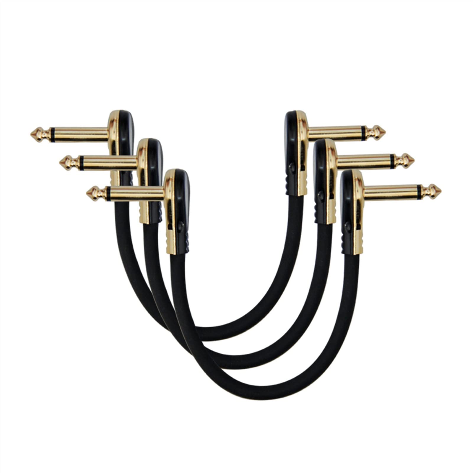 Cavo Chitarra 3pcs / 6pcs. Cavi Patch per Chitarra Angolo Retto 15/3 0cm 1/4. Cavi dello Strumento per Pedali Dell'effetto per Chitarra (Color : 3PCS-15CM)