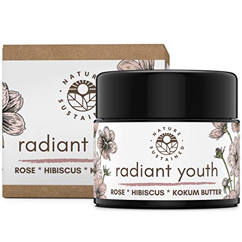 Radiant Youth Face Organic Moisturizer by Nature Sustained - Biodynamic Facial Treatment With Organic Jojoba, Olive Oil, Sea Buckthorn, Lavender - Calming Face Balm For Dry Skin, Redness & Moisture