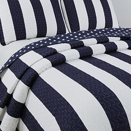 image for Cozy Line Home Fashions Sailor Popeye 's Bedding Quilt Set, Nautical N