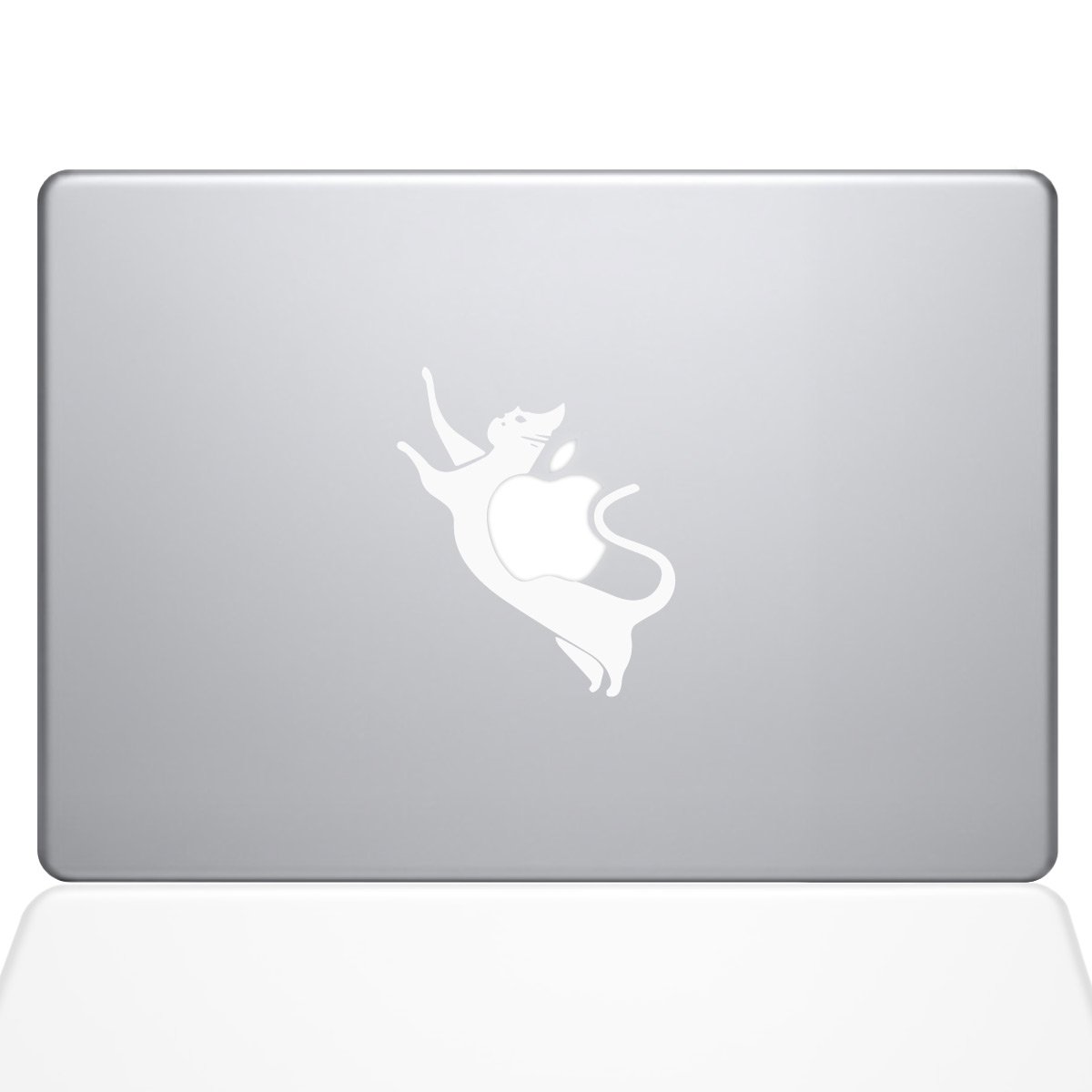 The Decal Guru2089-MAC-13X-W Cat Decal Vinyl Sticker, White, 13" MacBook Pro (2016 & Newer)