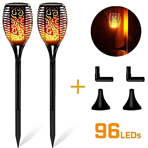 Preisvergleich Produktbild 4 Stück Flammenlicht Gartenfackeln IP65 Wasserdicht Solar Flamme Fackeln Lichter Solarleuchten mit Realistischen Flammen Automatische EIN / Aus Solarlampen für außen (Flammenlicht) (Color : 2)