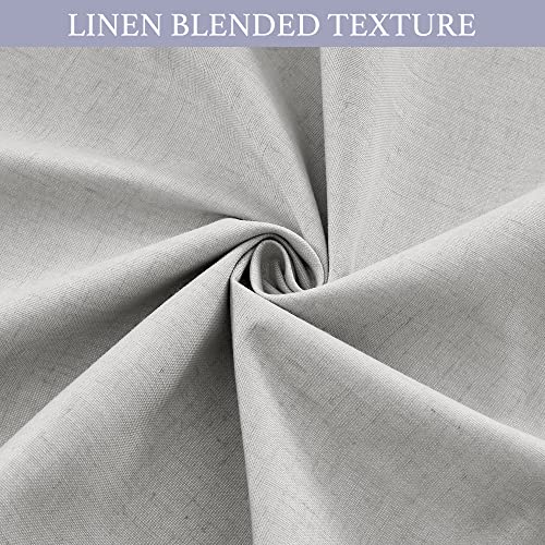 Image of RYB HOME 100% Blackout Curtains for Small Window, Linen Textured Blend Insulating Privacy French Door Curtains Tie Up Shades for Kitchen Storage Cabinet Basement, W 34 x L 40, Light Grey, 1 Panel