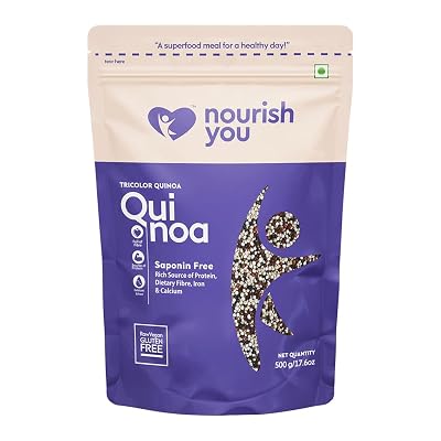 Nourish You Tricolour Quinoa | Protein & Fiber Rich Superfood | Gluten-Free Quinoa Grains for Eating | Healthy Food for 