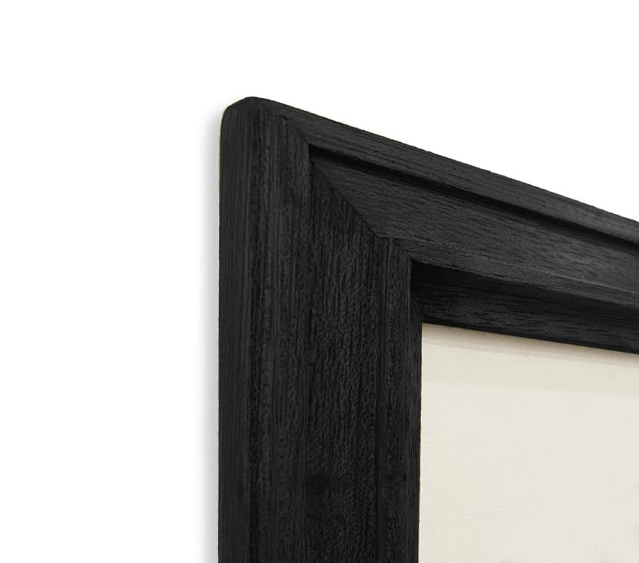 Image of 10 x 12 inch Wooden Photo Frame with Mat for Wall Decoration, Black Photo Frame 10 x 12 inch with Mat or 14 x 16 inch without Mat for Posters Photos and Artworks