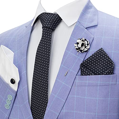 Image of BLACKSMITH Tie, Cufflink, Pocket Square, Lapel Pin, Set of 4 for Men [ Free Size ]