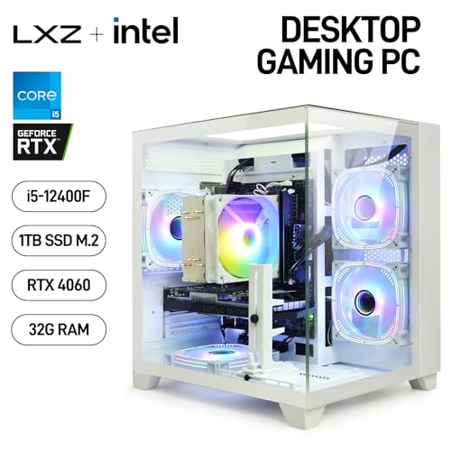 Gaming Desktop Intel Core I5-12400F 6 core 2.5GHz PC Computer, RTX 4060 8G, 32G DDR4 RAM, 1TB NVME SSD, Prebuilt Gaming PC Tower Computer for Home and Office (White) - Image 4