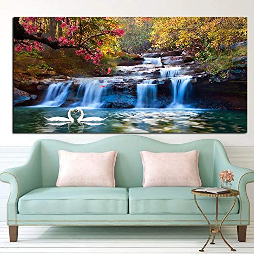 Tableau cascade pour mur vide | Solution déco salon salon sans cadre