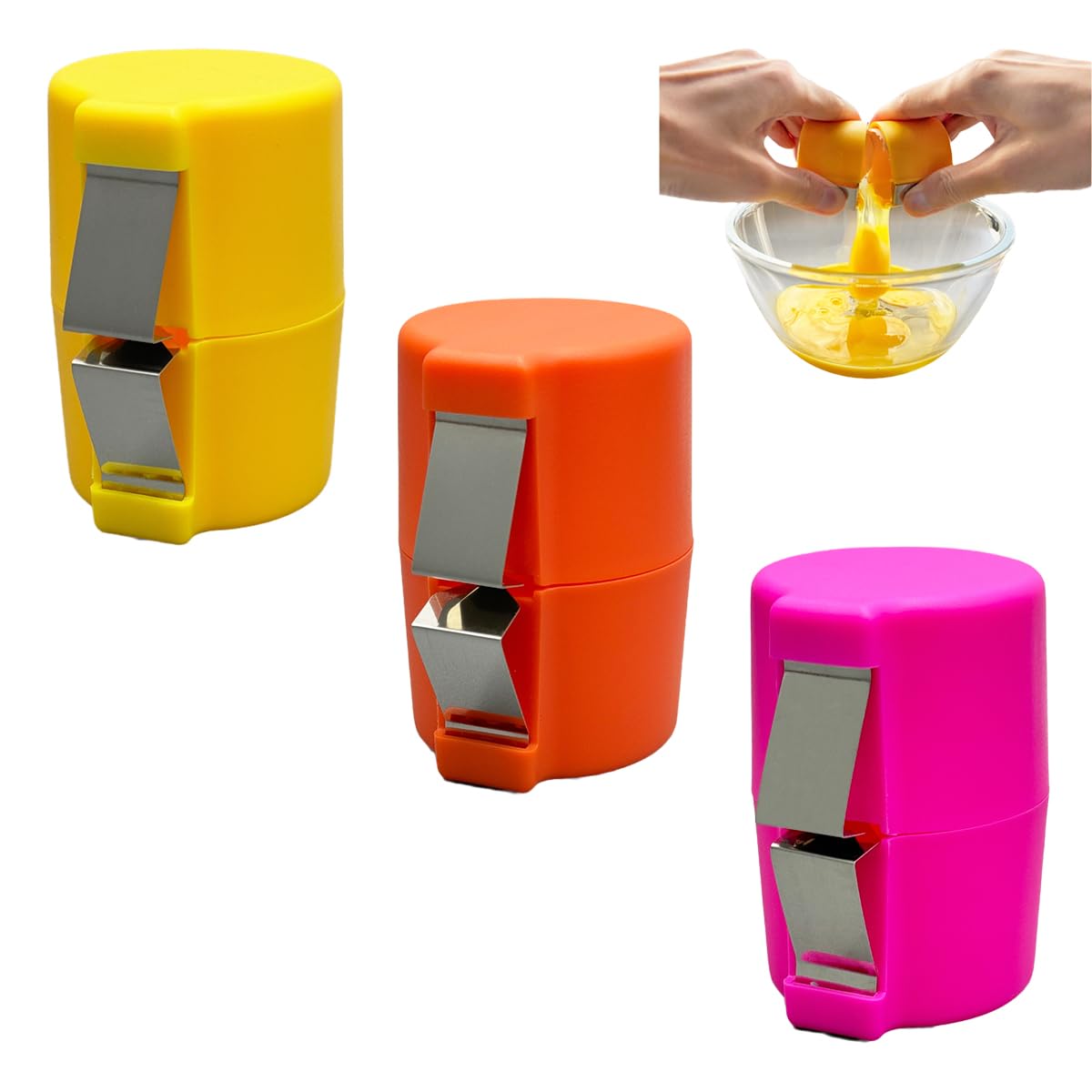 3Pcs Egg Shell Opener, Egg Peeler for Hard Boiled Eggs, Egg Cracker Tool for Raw Eggs, Eggshell Opener, Centirides Easy Egg Opener, Egg Cracking Separator Tool Breaker Remover Sheller Topper Cutter