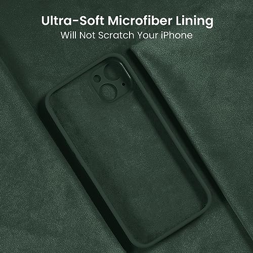 Image of FireNova Designed for iPhone 15 Case, Silicone Upgraded [Camera Protection] Phone Case, Soft Anti-Scratch Microfiber Lining Inside, 6.1 inch, Alpine Green